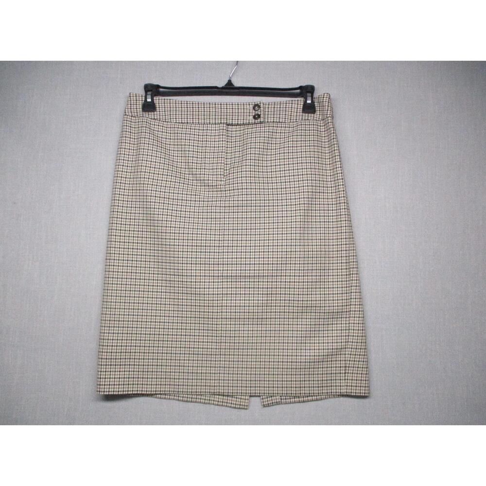 Ann Taylor Hounds‎ Tooth Plaid Modern Chic Pencil Skirt Womens Size 10